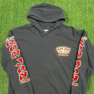 Vintage Ron Jon Surf Shop Men's Hoodie LS T-Shirt Black Large Cotton Cozumel Y2K